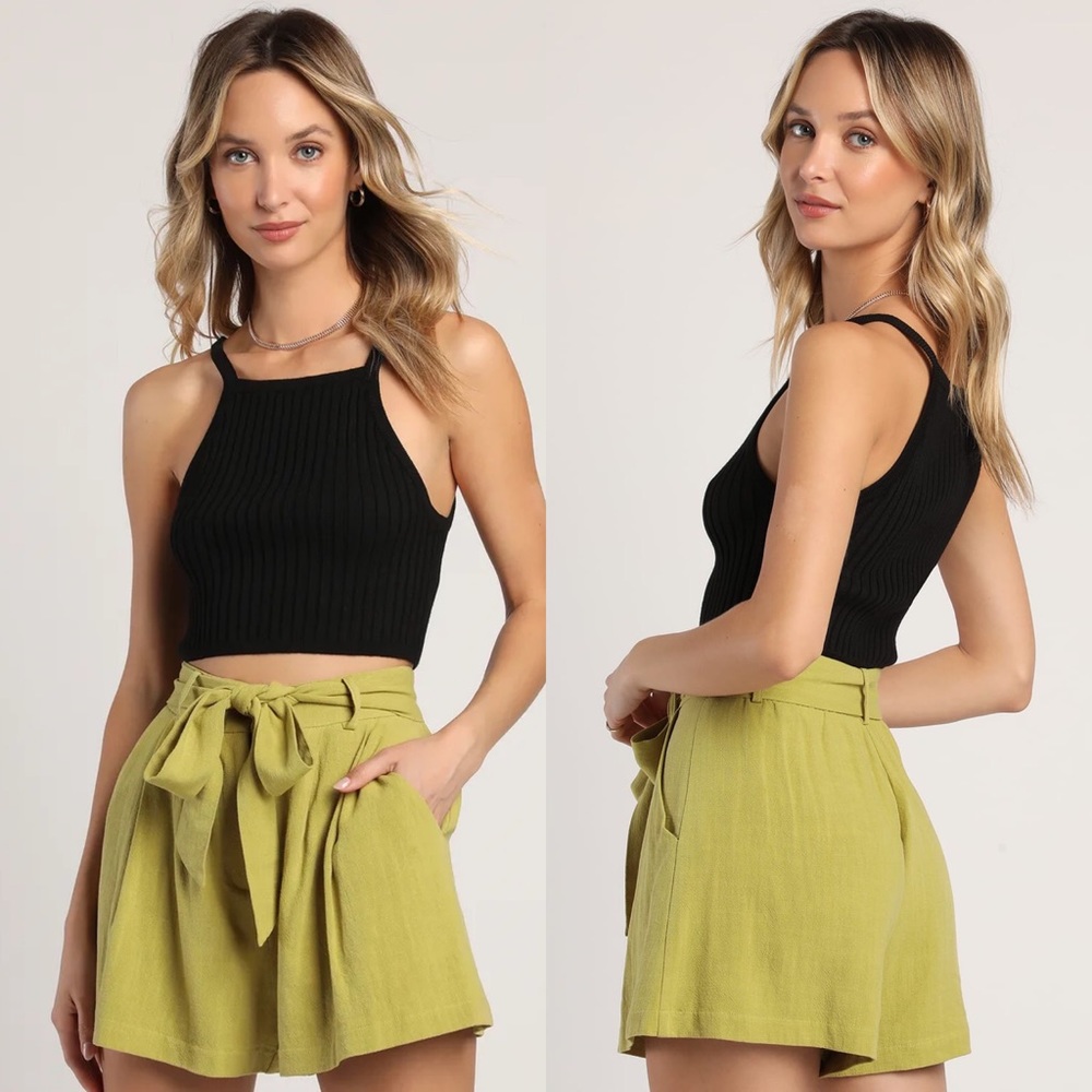 Lulus | Everyday Outings Chartreuse Paperbag Waist Shorts